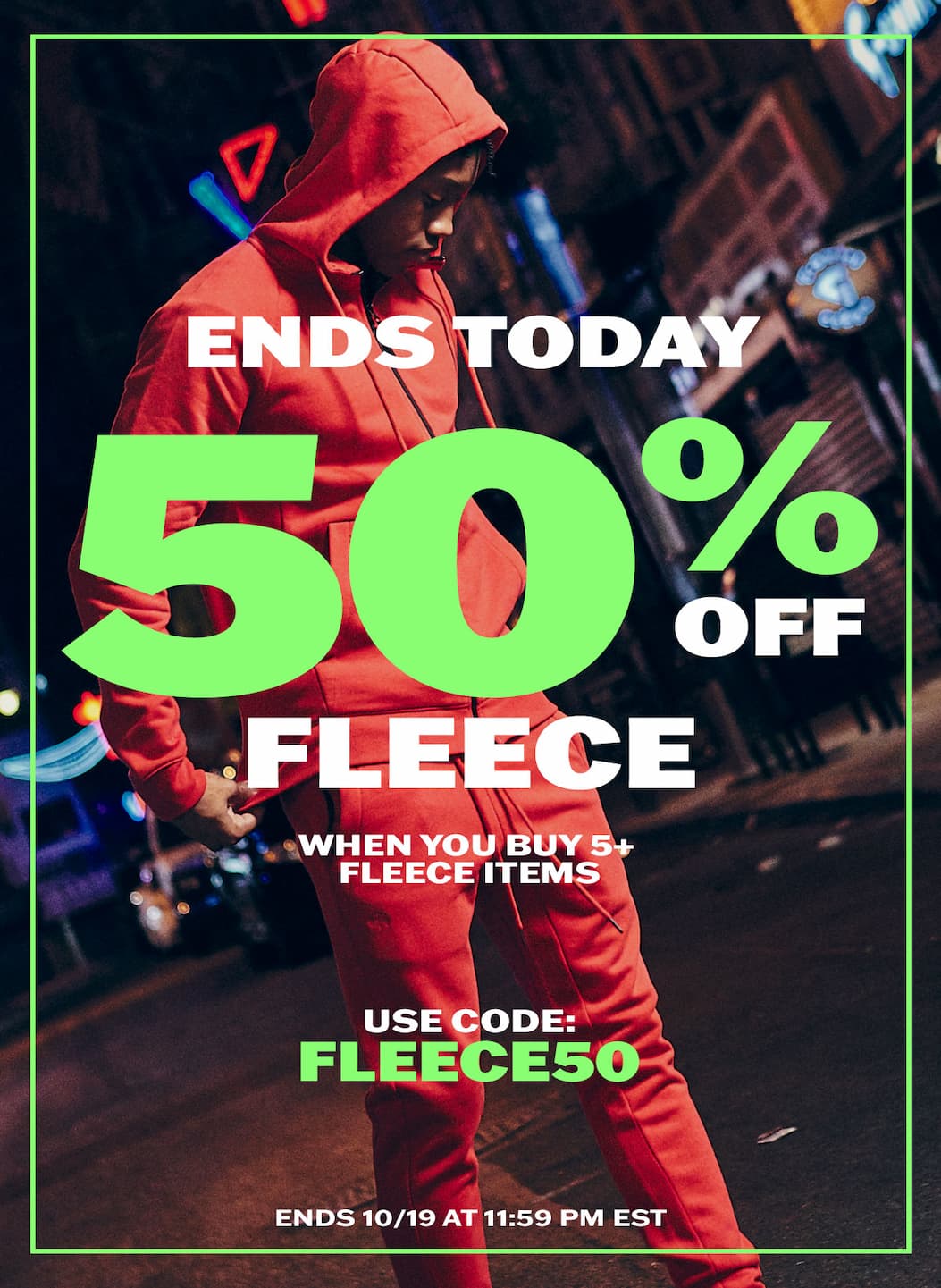 For a limited time, save 50% off Uptown Fleece when you buy 5 or more fleece items. It's the perfect opportunity to stock up for the colder months.