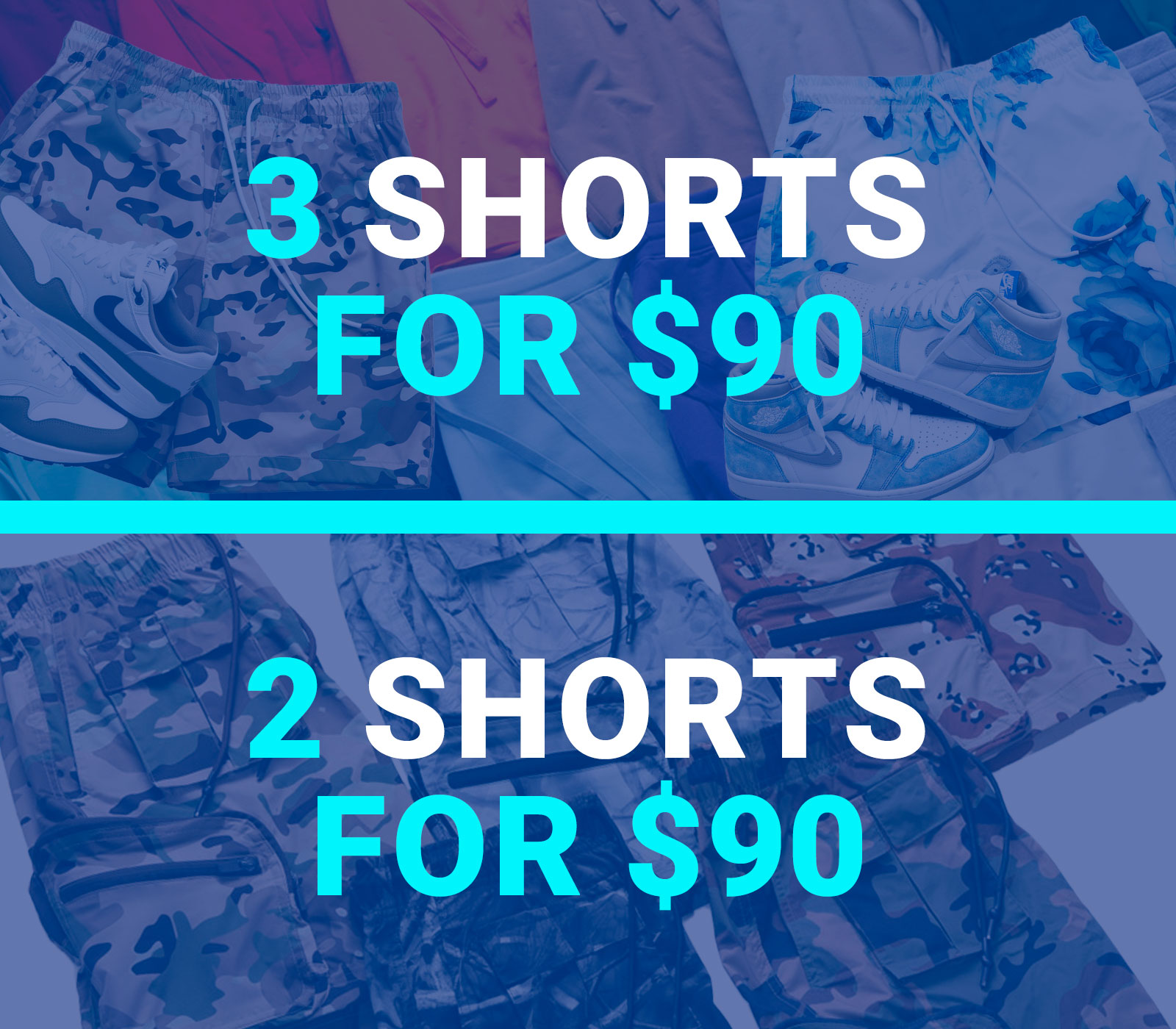 3 Shorts for $90 | 2 Shorts for $90
