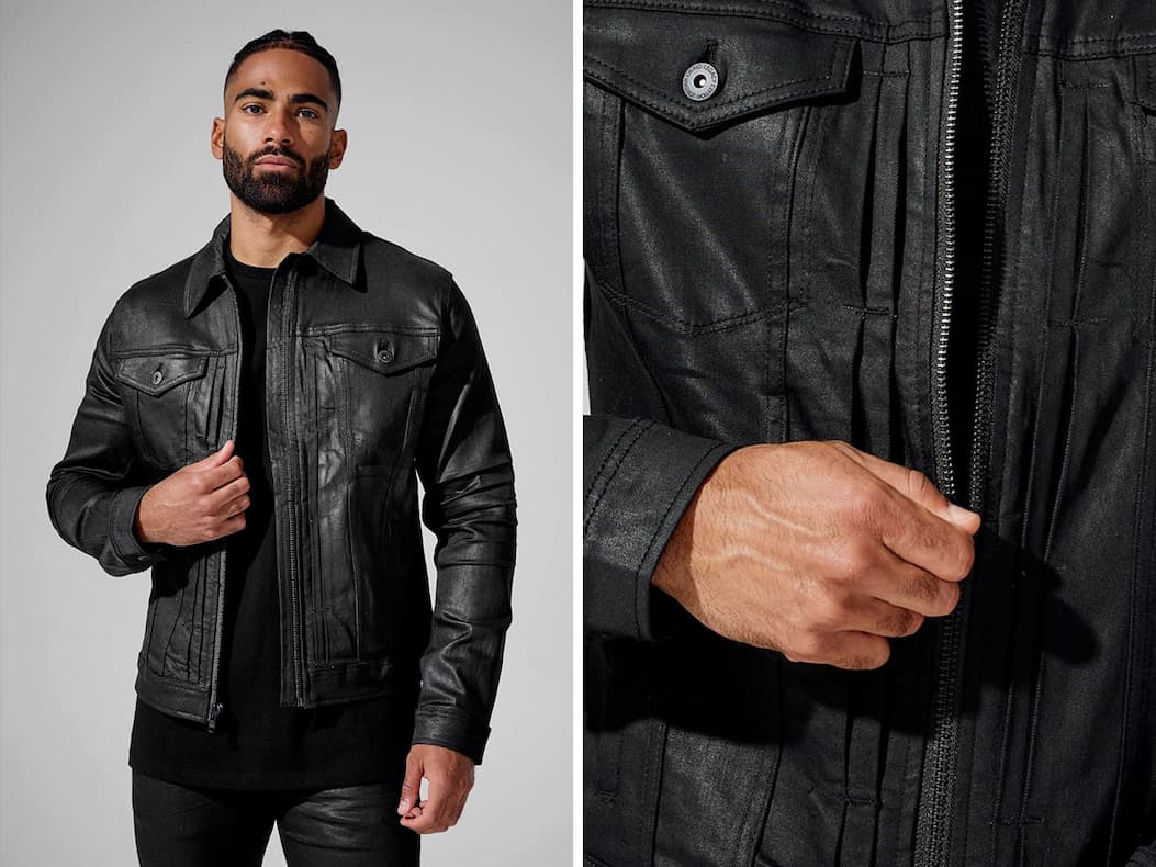 SMOOTH CRIMINAL FULL ZIP TRUCKER JACKET (JET BLACK)