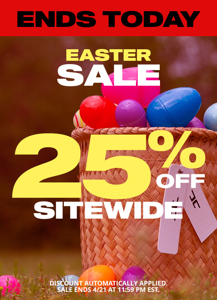 Easter Sale: 25% off your entire purchase. Discount applied automatically.