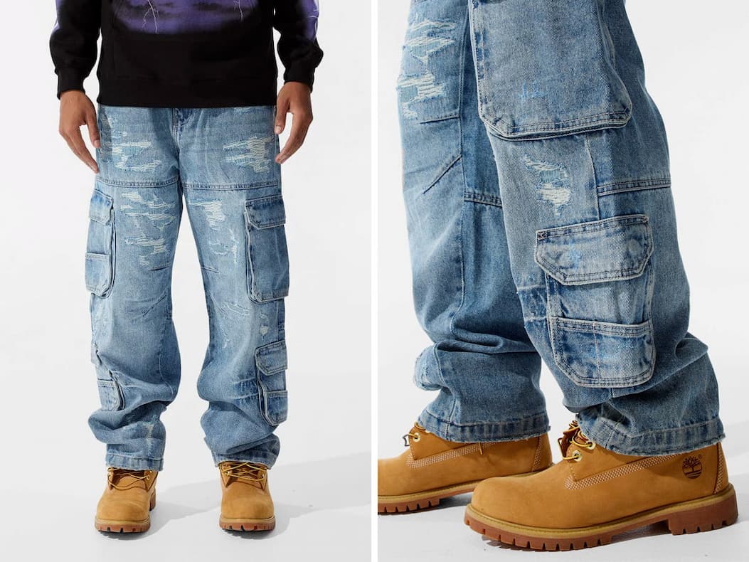 BRIAN - BLUE COLLAR CARGO DENIM (AGED WASH)