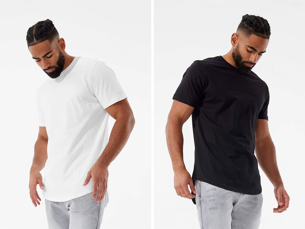 Scallop T-Shirt in Black and White