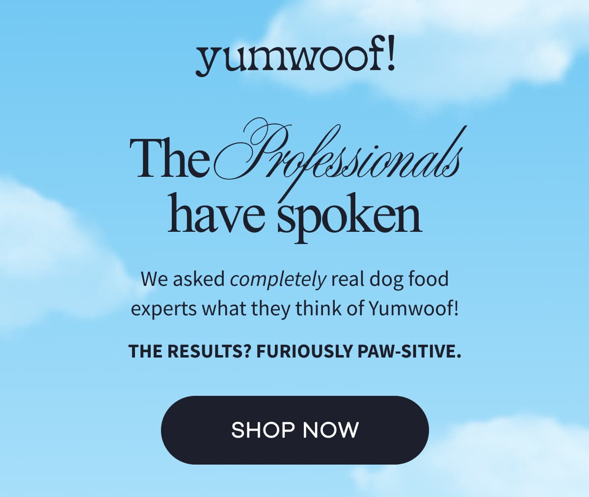 yumwoof! | The  Professionals have spoken | We asked completely real dog food experts what they think of Yumwoof! The results? Furiously paw-sitive. | SHOP NOW