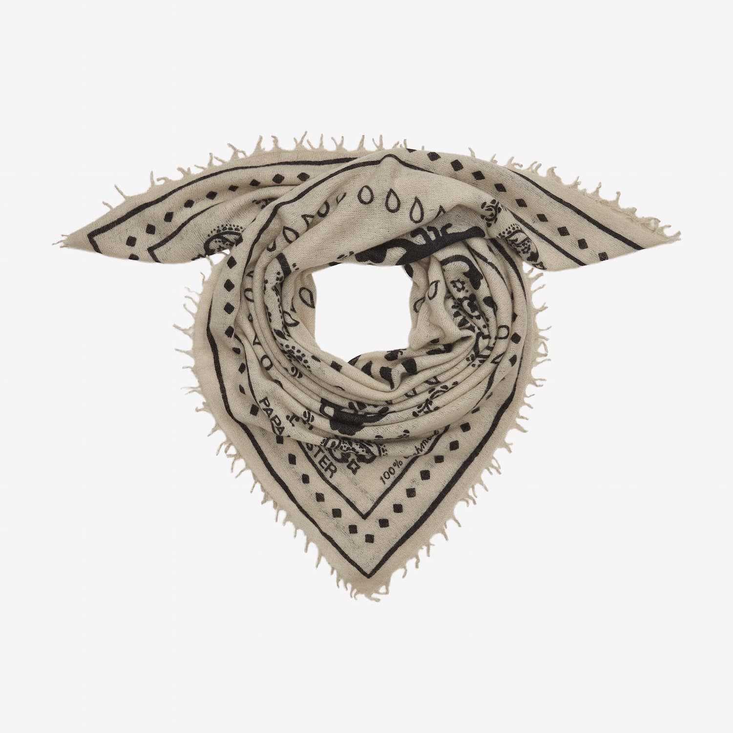 Flatshot mit gefaltetem Kaschmir Carré Camille BIG mit Paisley-Muster