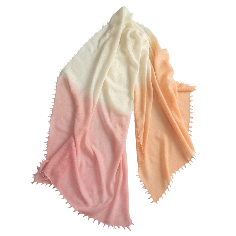 Kaschmirschal CAMILLE DIPDYE in Apricot