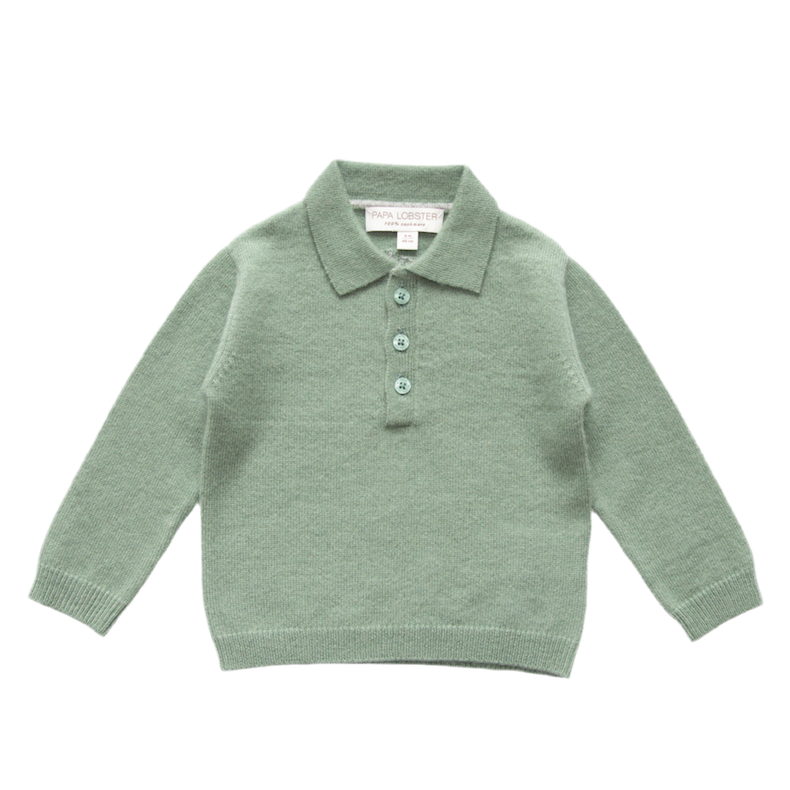 Pullover NOAM mit Polokragen in Salbei, Flatshot