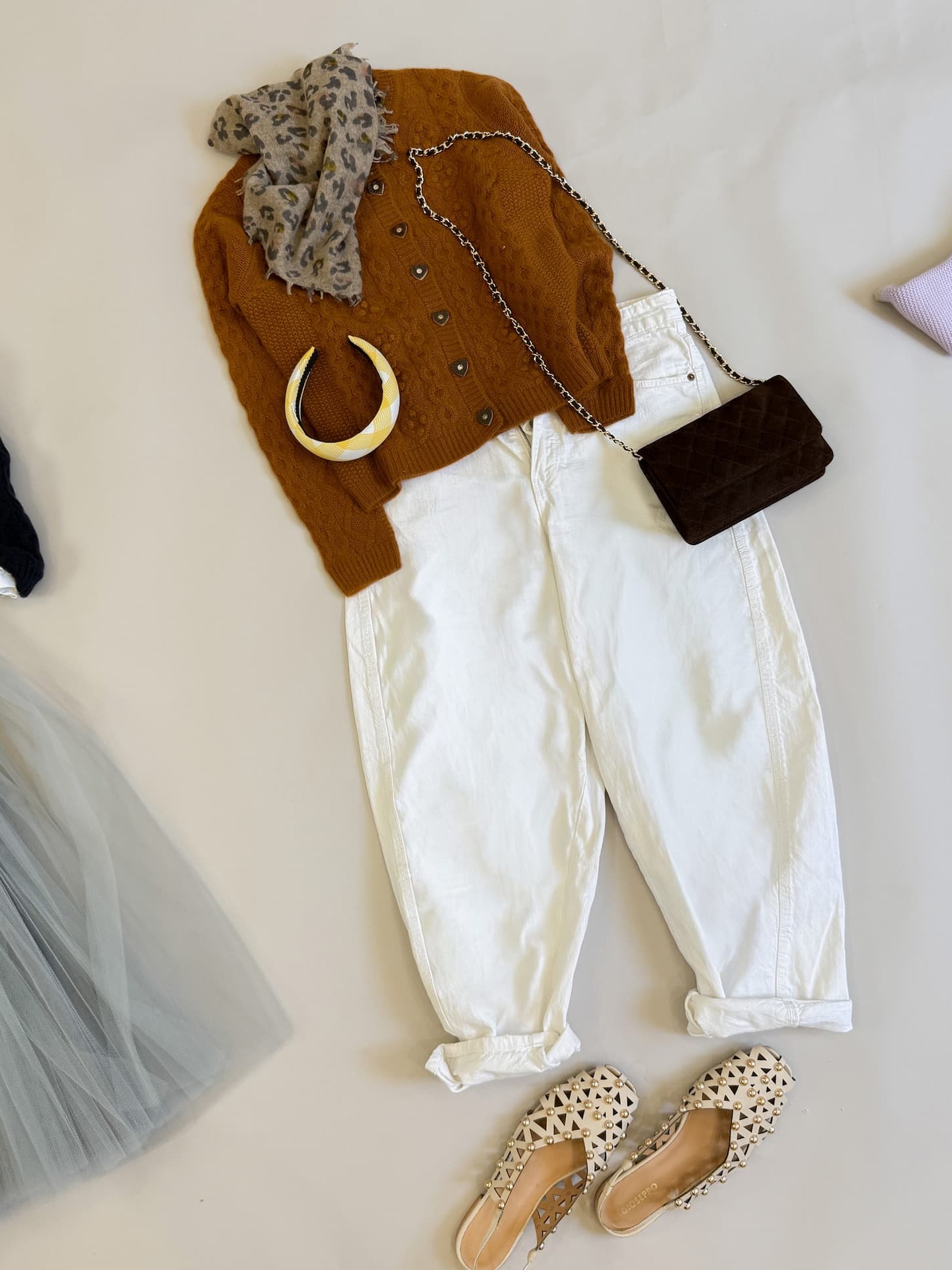 Flatlay Cardigan CHARLOTTE in Kastanie