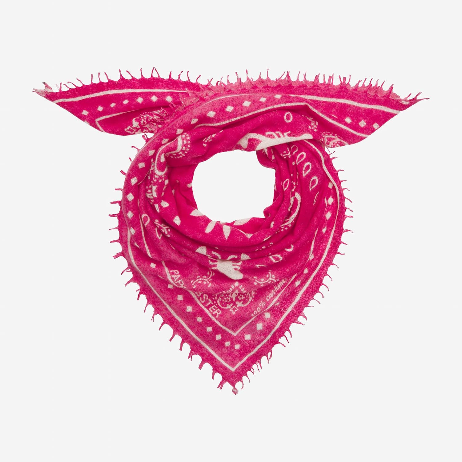 Flatshot mit gefaltetem Kaschmir Carré Camille BIG mit Paisley-Muster