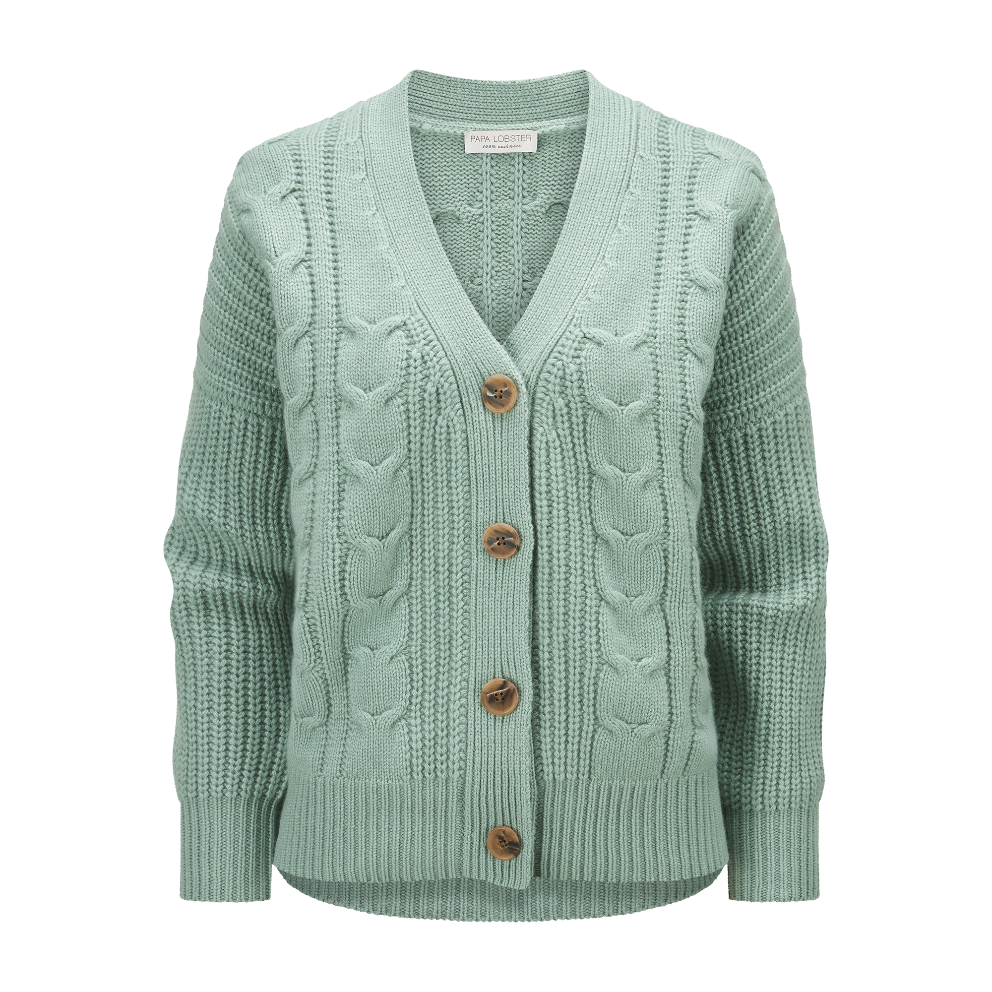 Kaschmir-Cardigan AMBER in Salbei