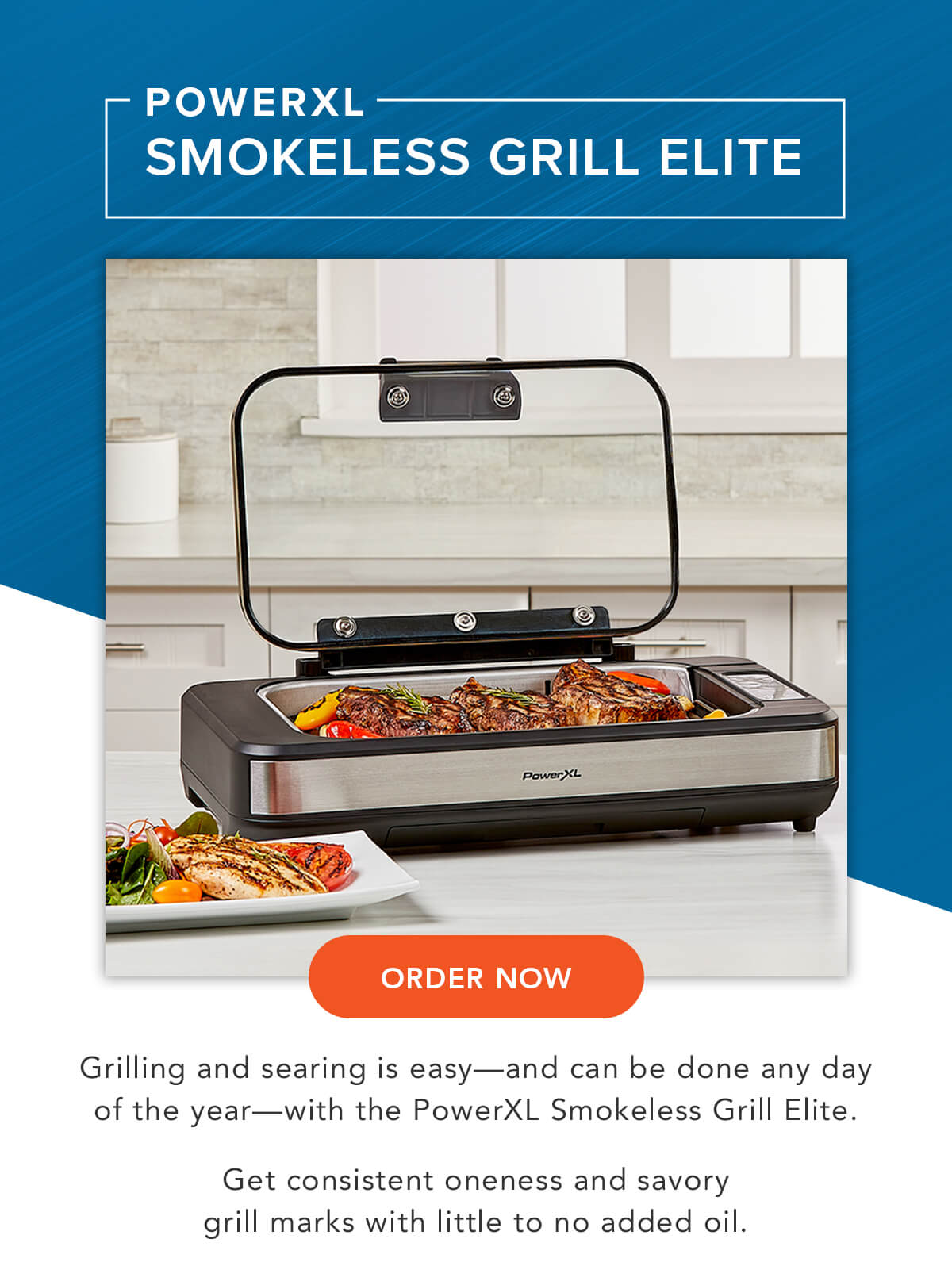 Grill indoors with virtually NO smoke. PowerXL