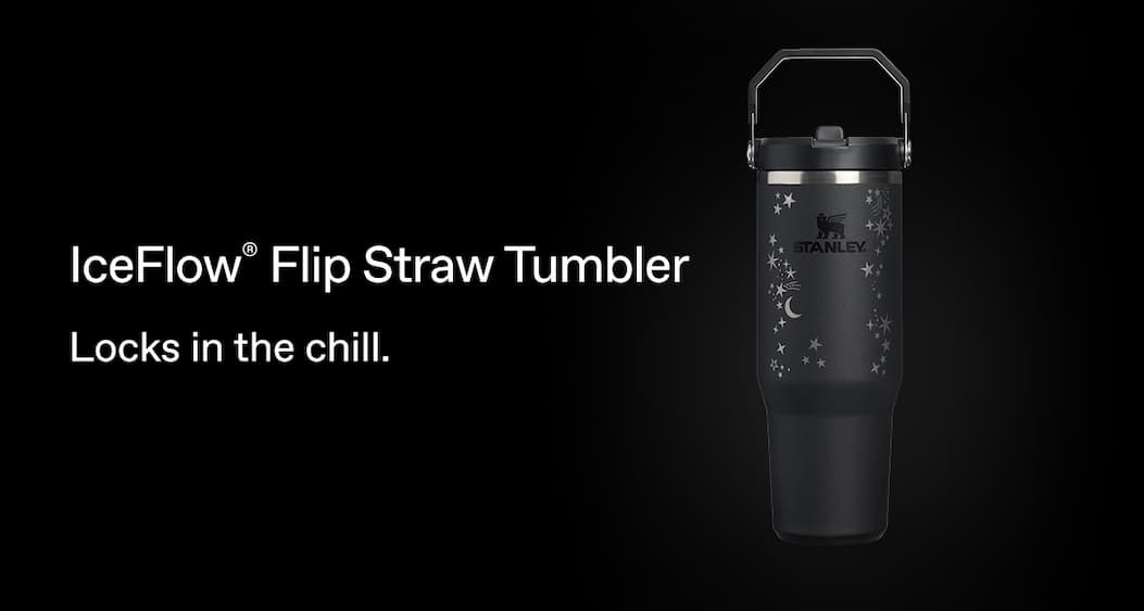 Halloween IceFlow® Flip Straw Tumbler 2.0 | 30 OZ | Black Stardust