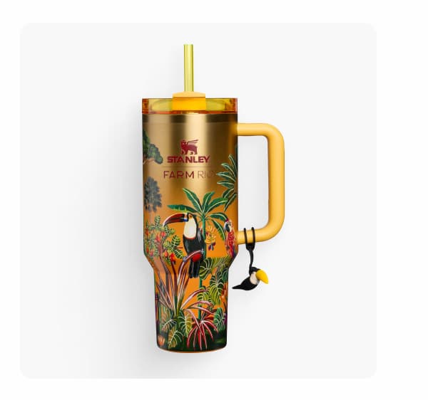 Stanley 1913 x FARM Rio Quencher® H2.0 Flowstate™ Tumbler | 40 OZ | Tropical Woods 