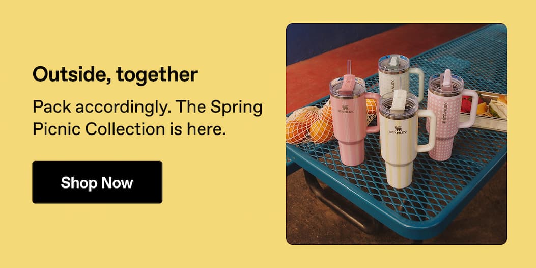 Outside, together. Pack accordingly. The Spring Picnic Collection is here. Shop Now.