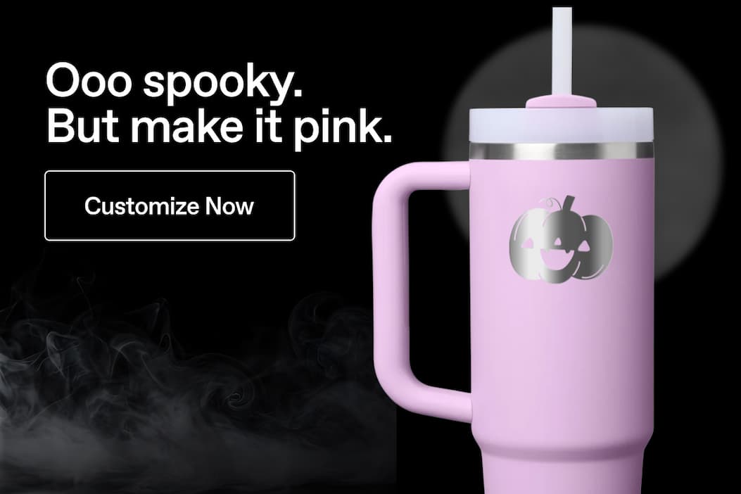 Ooo spooky. But make it pink. Add a message or artwork just in time for Halloween. Customize Now.
