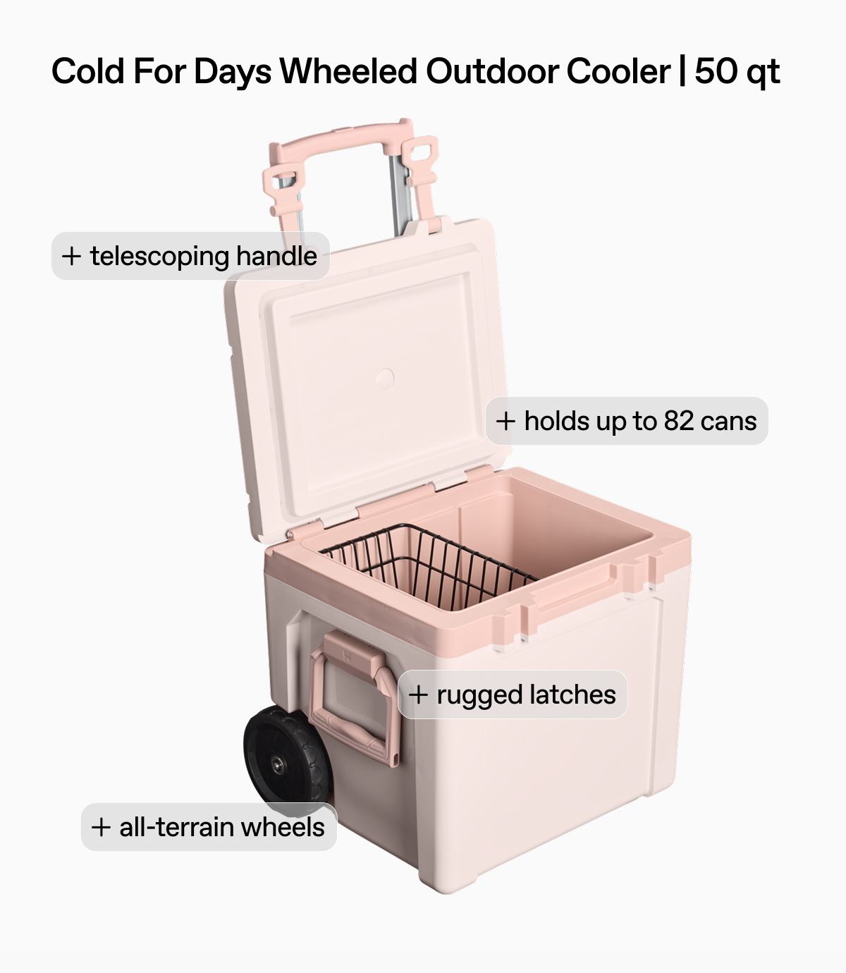 50qt Cold For Days Wheeled Outdoor Cooler