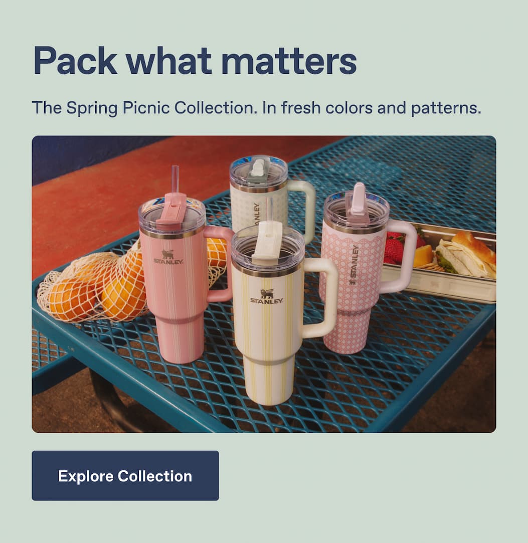 Pack what matters. The Spring Picnic Collection. In fresh colors and patterns.
