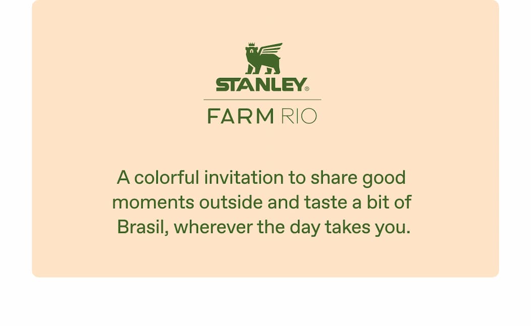 A colorful invitation to share good moments outside and taste a bit of Brasil, wherever the day takes you.