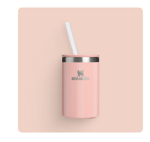 The Everyday Can Cooler Cup | Peach Rose Picnic Stripe