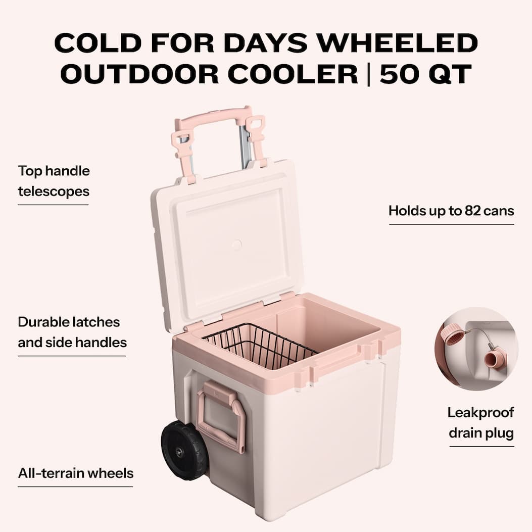 50qt Cold For Days Wheeled Outdoor Cooler