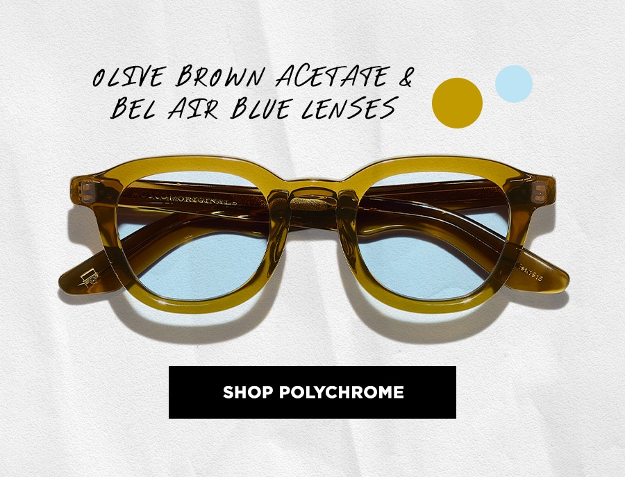 Olive Brown Acetate & Bel Air Blue Lenses