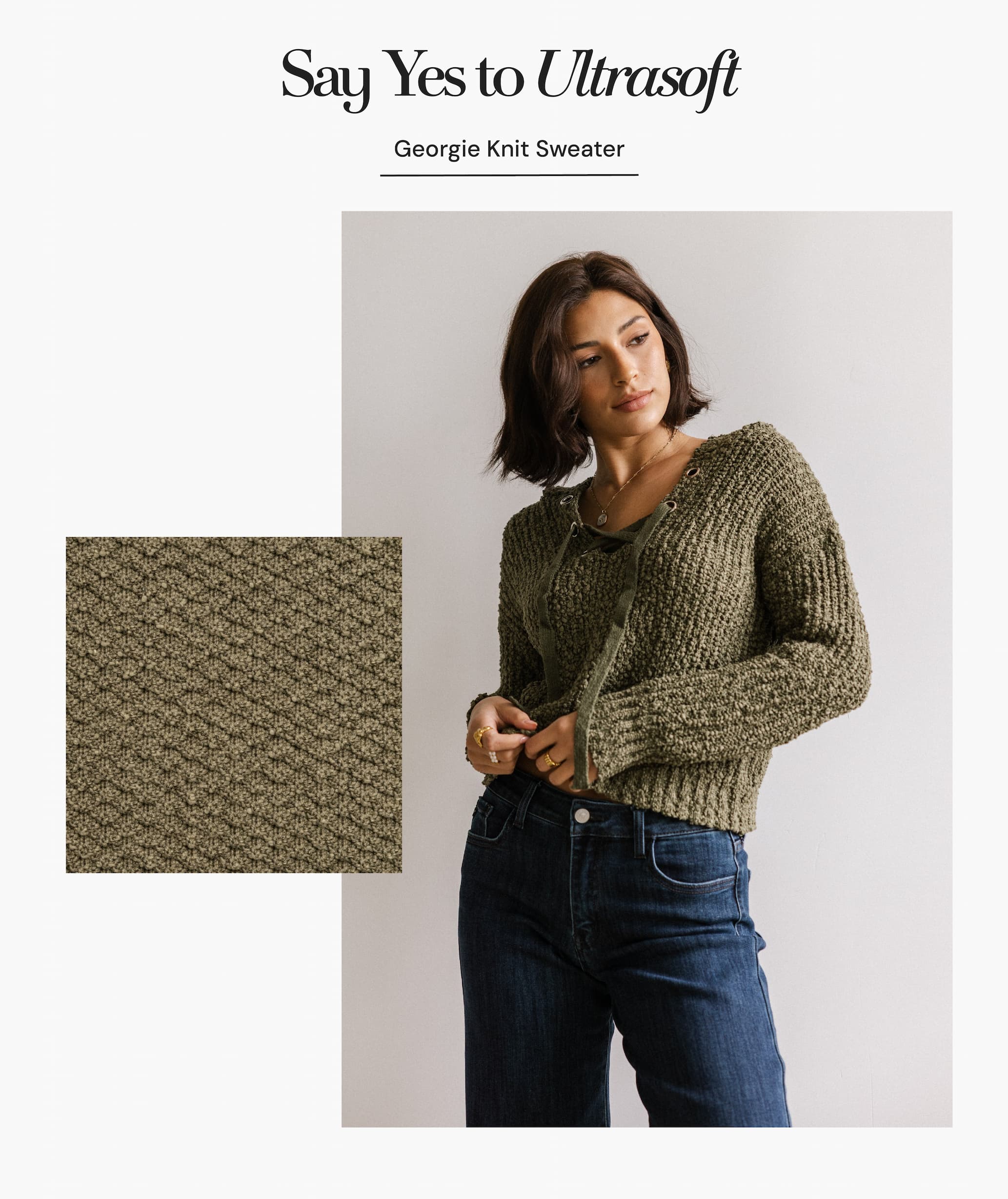 an image of a woman wearing a sweater and jeans