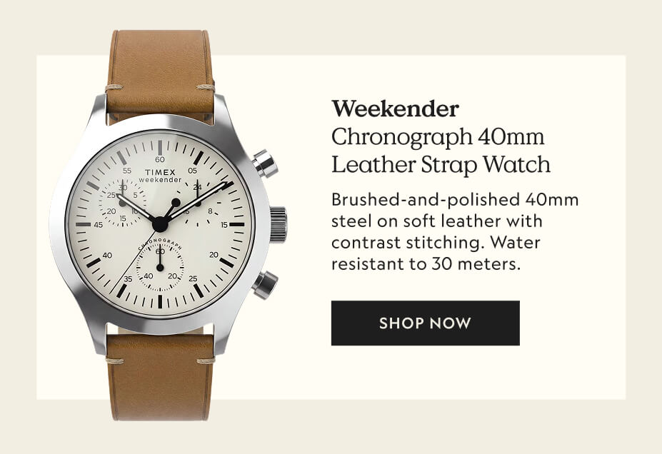 Weekender Chronograph 40mm Leather Strap Watch