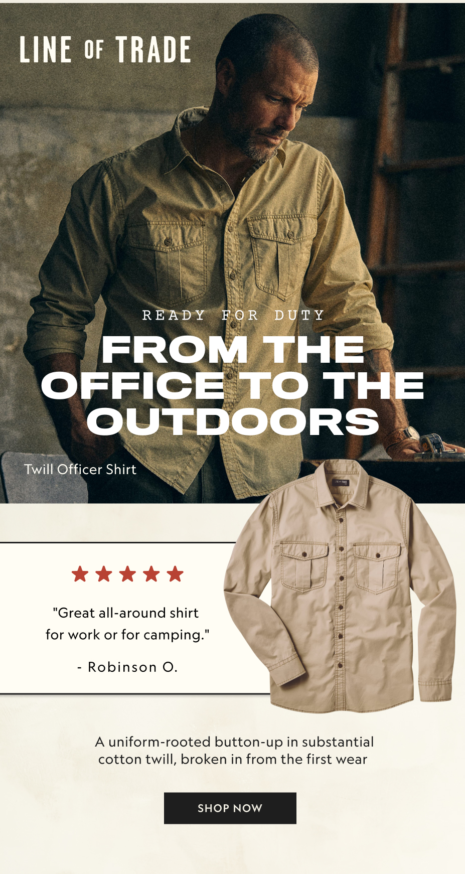  Line of Trade · Twill Officer Shirt