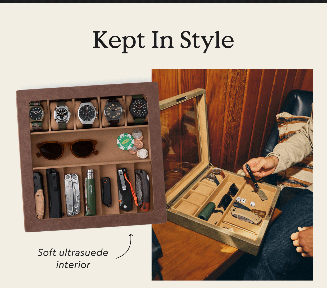 Pocket Knife and Watch Display Case