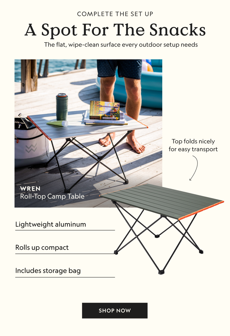 Roll-Top Camp Table