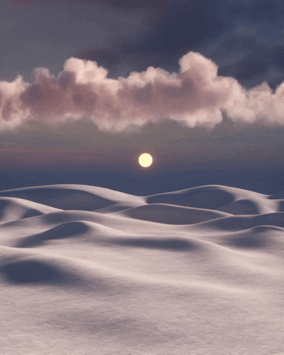 Rising sun over soft dunes at dusk.