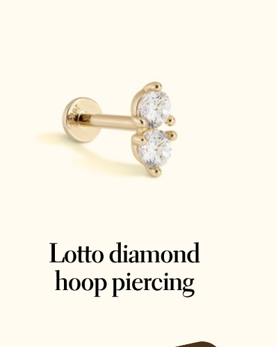 Lotto diamond hoop piercing
