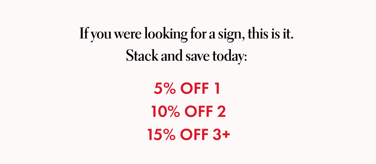 If you were looking for a sign, this is it.