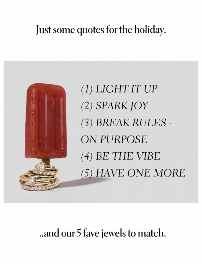 Just some quotes for the holiday... and our 5 jewels to match.