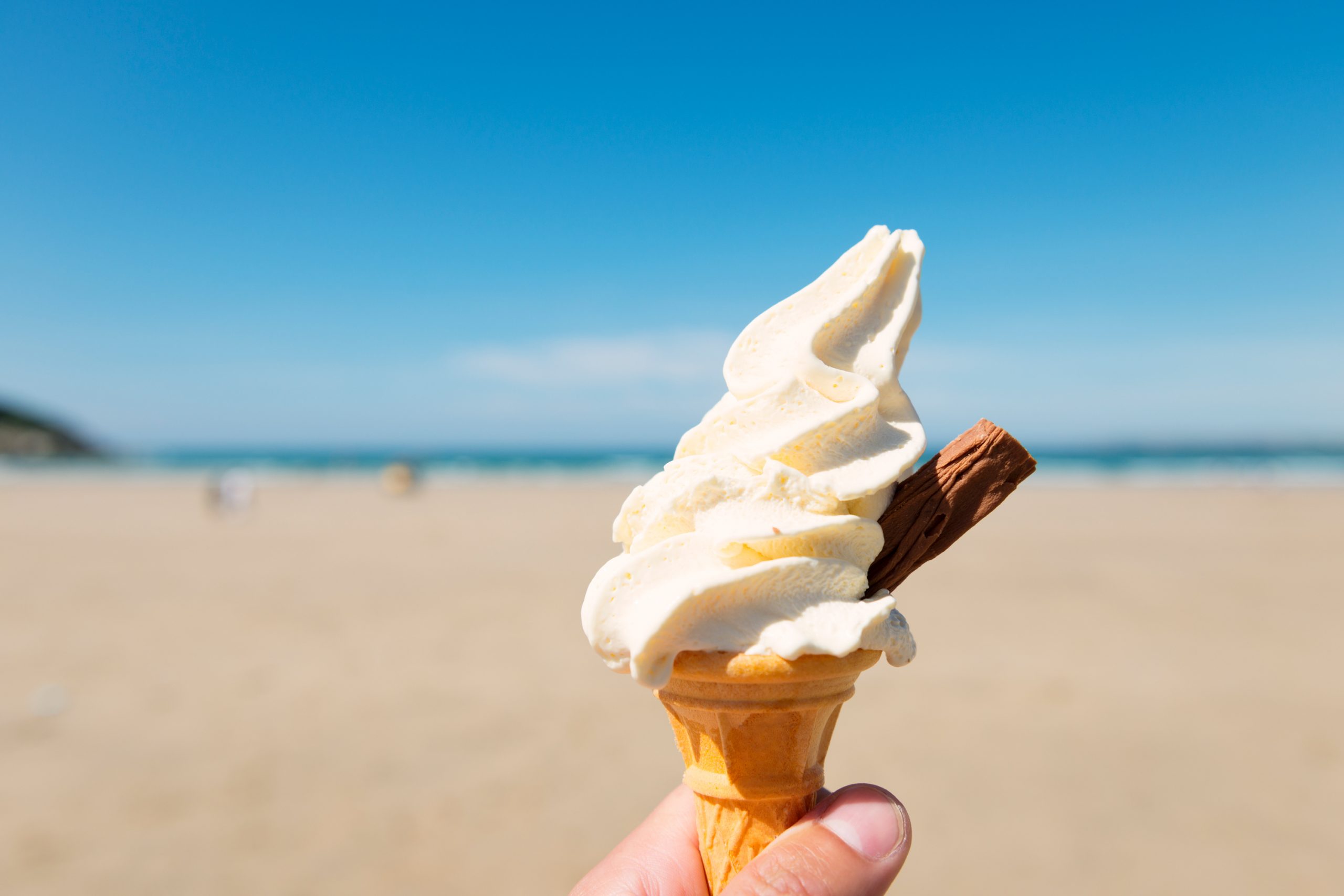 99 Flake ice cream on beach