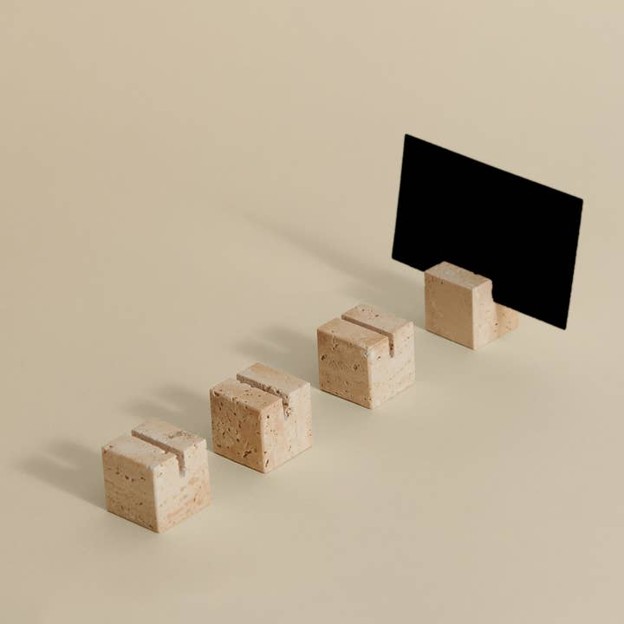 Small Travertine place card holders by North Palm