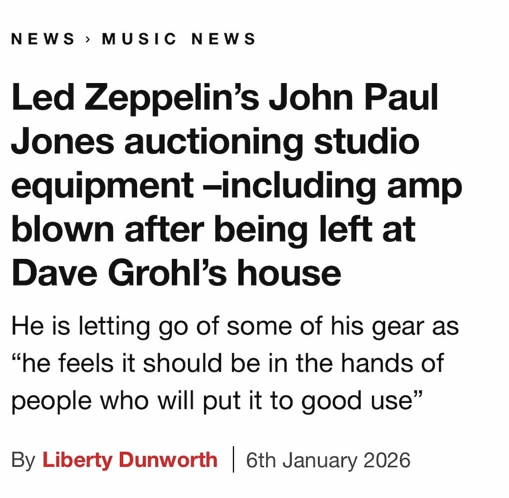 John Paul Jones Auction NME