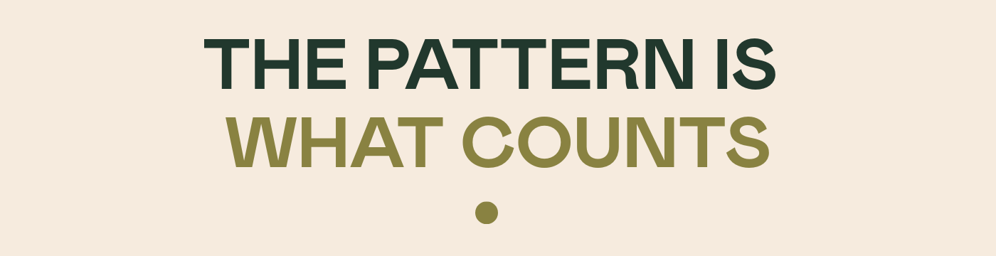 an image of a picture of a clock with the words the pattern is what counts