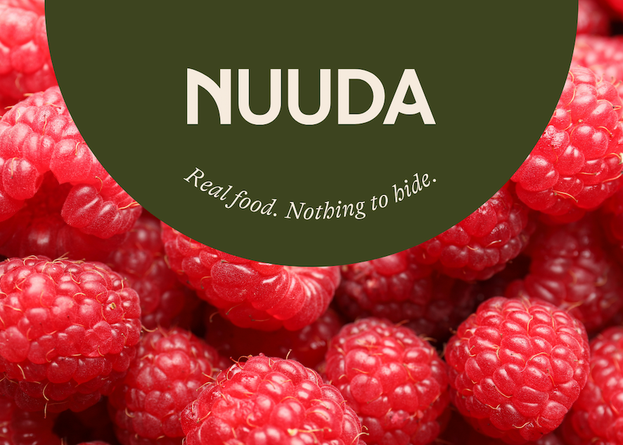 an image of a pile of raspberries with the words nuuda