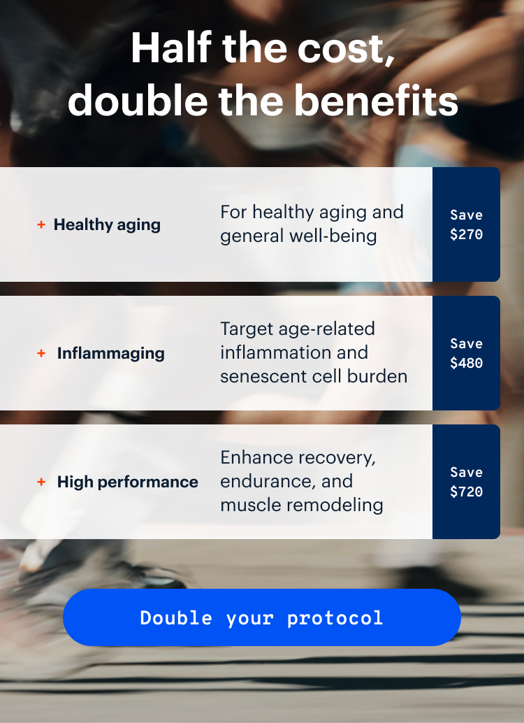 Half the cost, double the benefits | Double your protocol