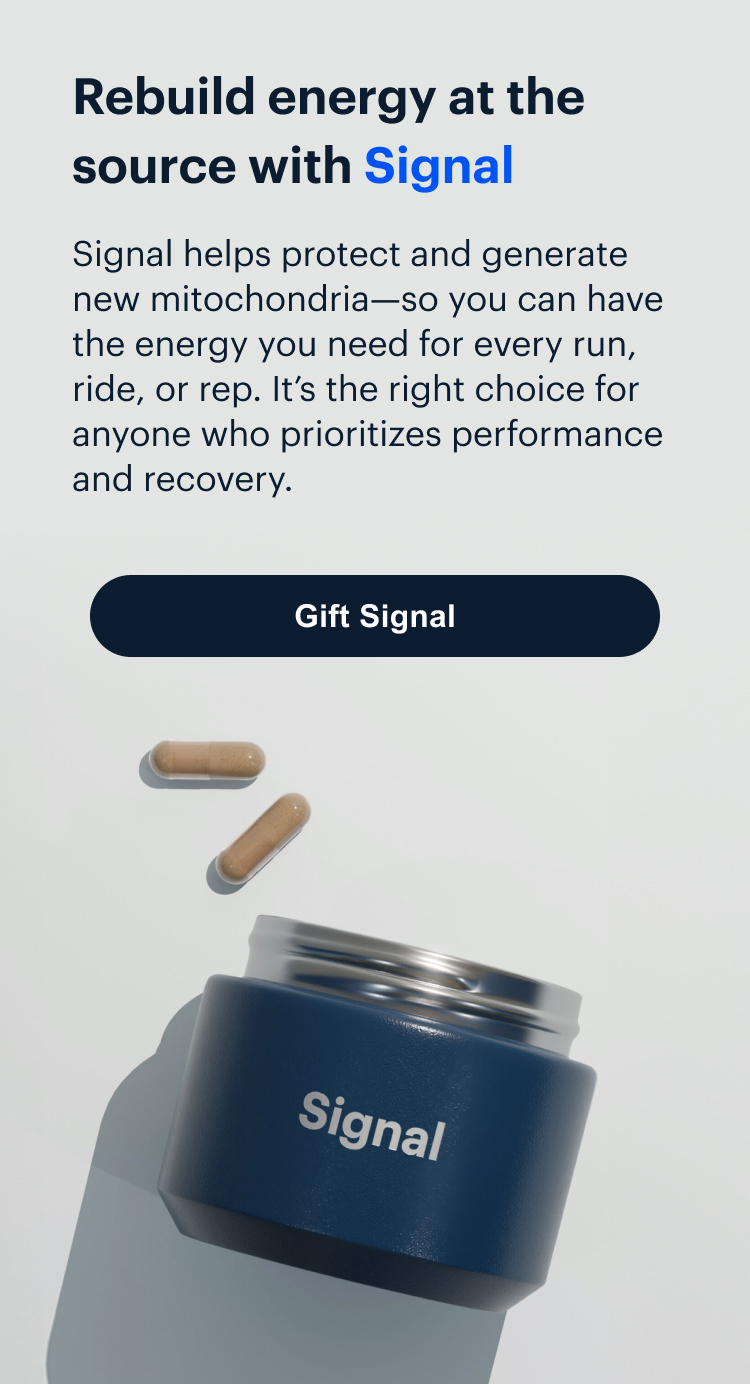 Signal | Rebuild energy at the source with Signal | Signal helps protect and generate new mitochondria—supporting how your body produces energy as you age. It’s a thoughtful choice for anyone building a well-rounded longevity routine. | Gift Signal
