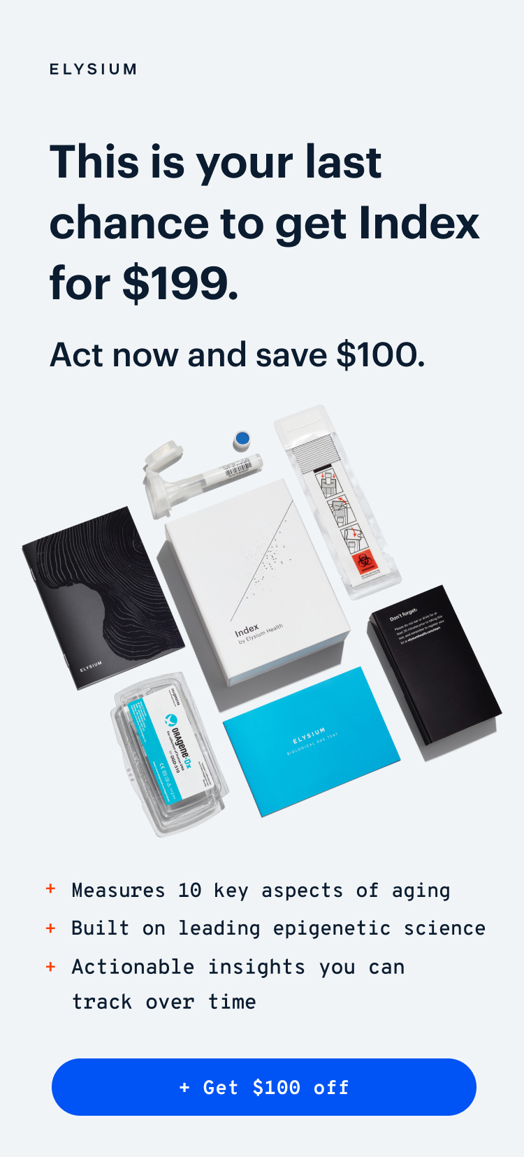 ELYSIUM | This is your last chance to get Index for $199. | + Get $100 off