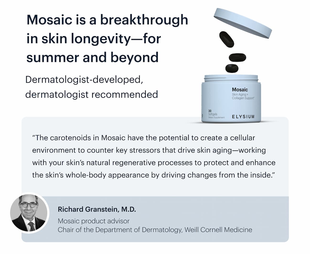 Mosaic is a breakthrough in skin longevity—for summer and beyond