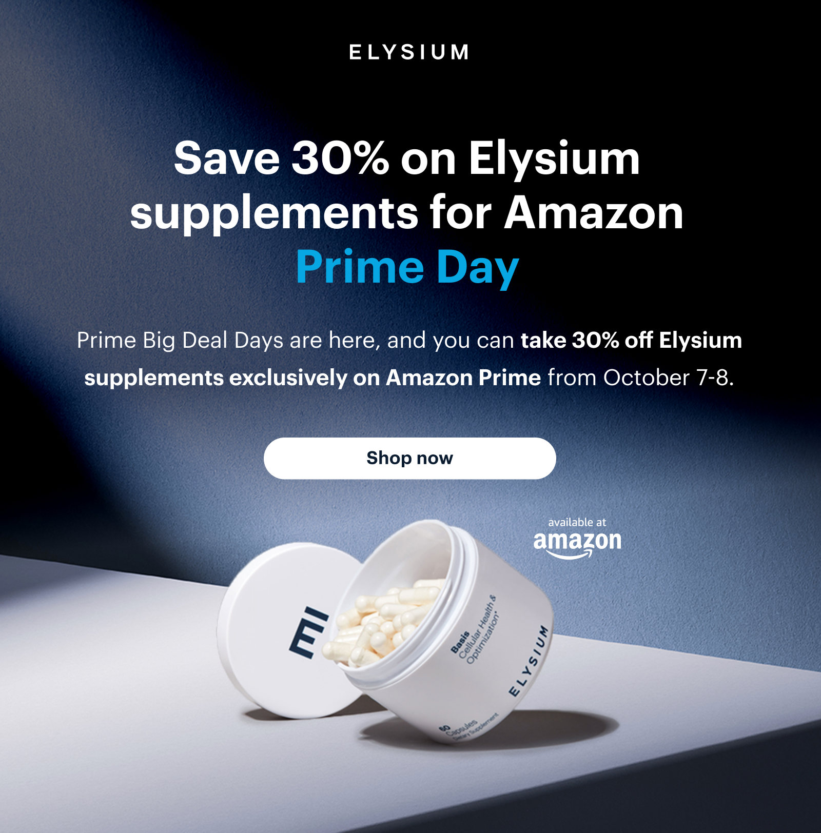 ELYSIUM | Save 30% on Elysium supplements for Amazon Prime Day | Shop now