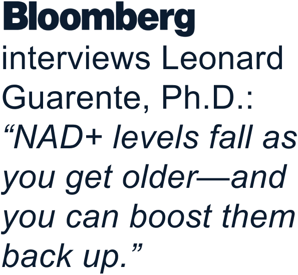 Bloomberg interviews Leonard Guarente, Ph.D.: “NAD+ levels fall as you get older—and you can boost them back up.”