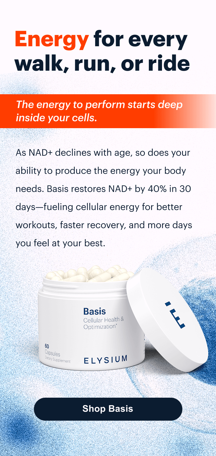 Energy for every walk, run, or ride | ELYSIUM | Shop Basis