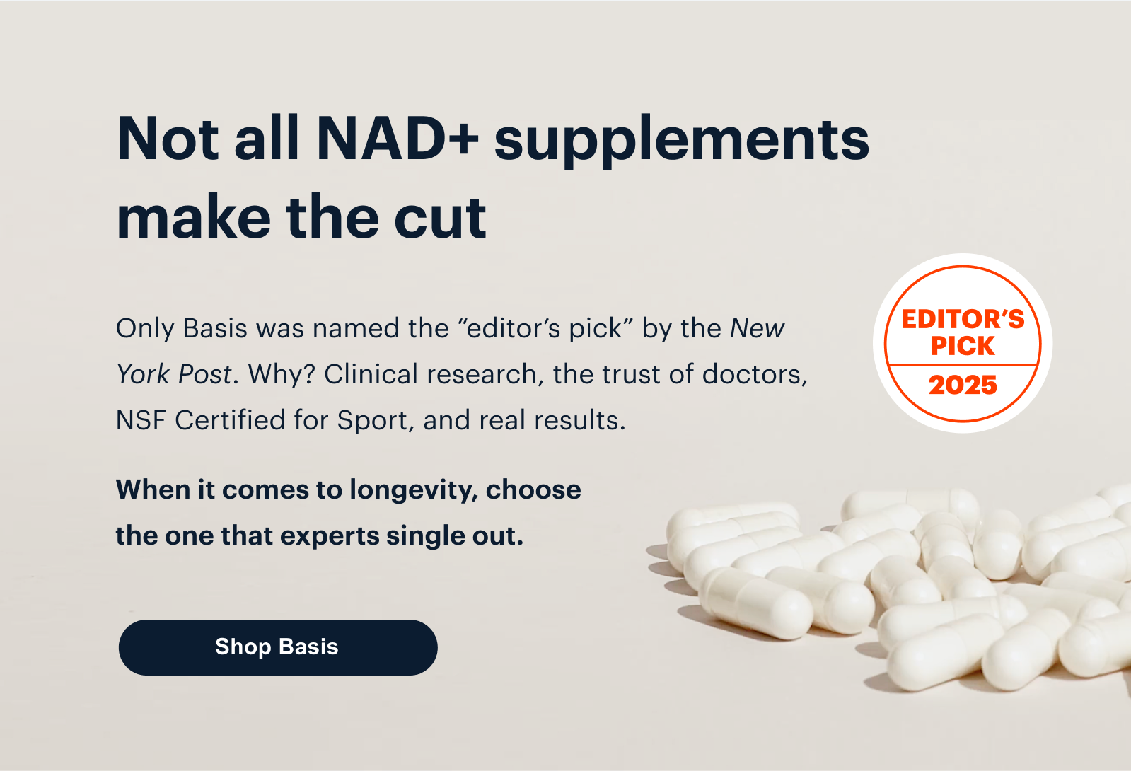 Not all NAD+ supplements make the cut | Shop Basis