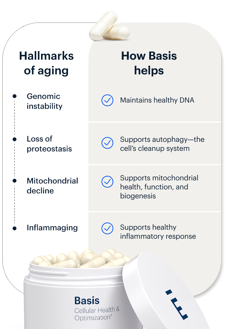Hallmarks of aging | How Basis helps