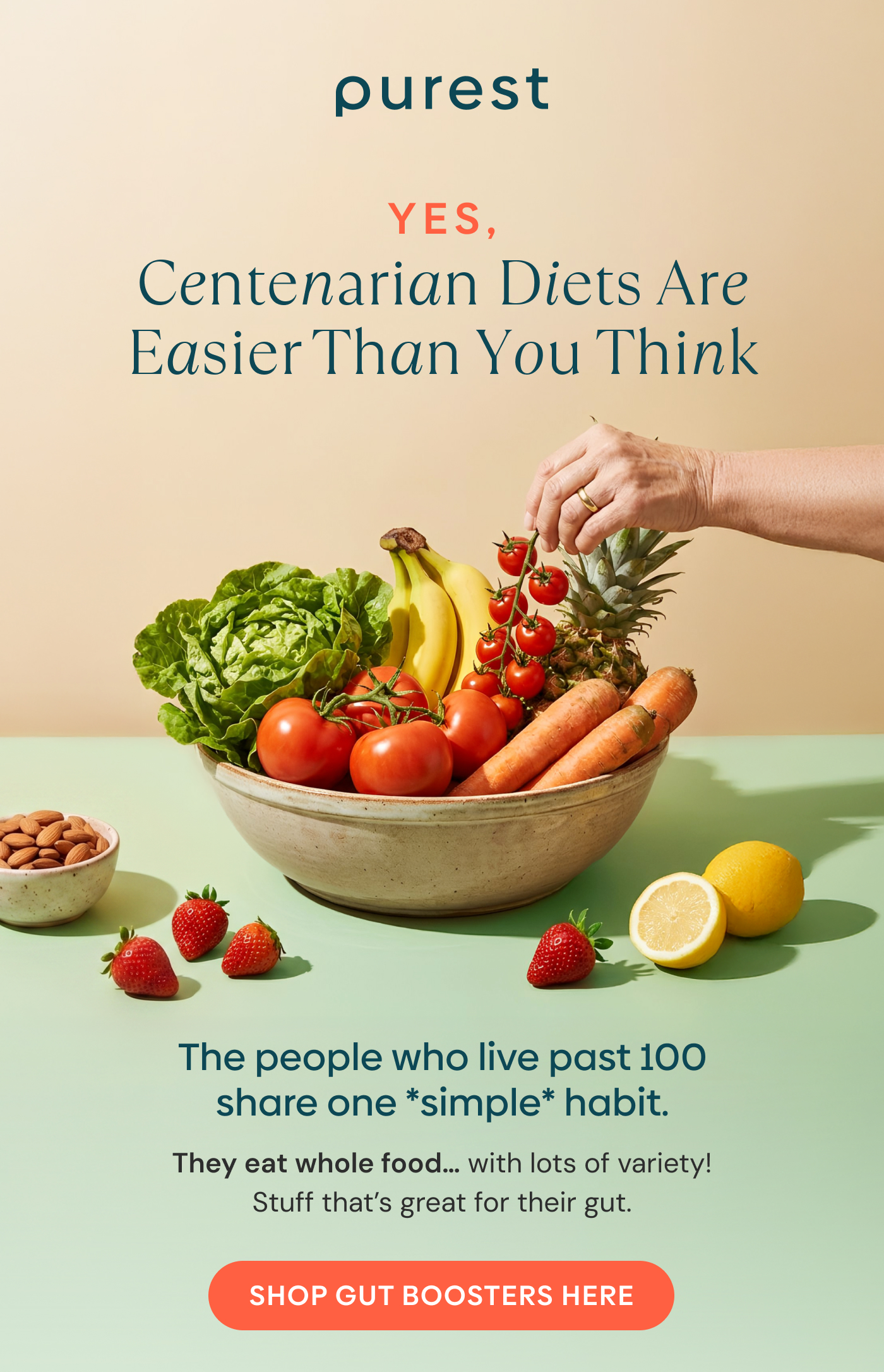 Yes, Centenarian Diets Are Easier Than You Think | Shop Gut Boosters Here