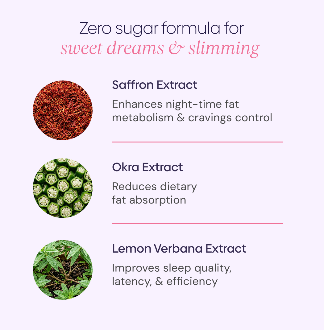 Zero sugar formula for sweet dreams & slimming 
