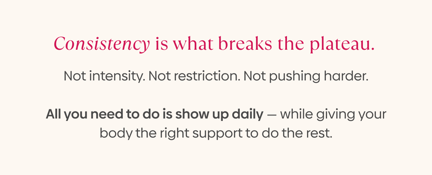 Consistency is what breaks the plateau.